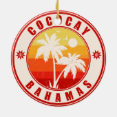CocoCay Bahamas Eilanden Retro Palmboom Souvenirs Keramisch Ornament (Achterkant)