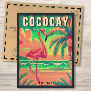 CocoCay Bahamas Retro Flamingo Souvenir jaren 1950 Briefkaart