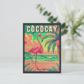 CocoCay Bahamas Retro Flamingo Souvenir jaren 1950 Briefkaart (Staand voorkant)