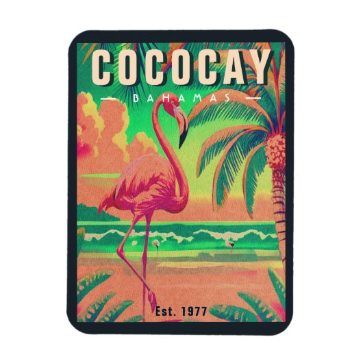 CocoCay Bahamas Retro Flamingo Souvenir jaren 1950 Magneet (Verticaal)