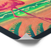 CocoCay Bahamas Retro Flamingo Souvenir jaren 1950 Poster (Hoek)