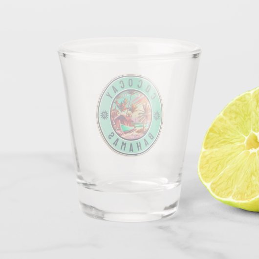 CocoCay Bahamas Retro Travel Souvenir jaren 1950 Shot Glas (Achterkant)