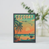 CocoCay Bahamas Retro Zeemeeuw Souvenir jaren 1950 Briefkaart (Staand voorkant)