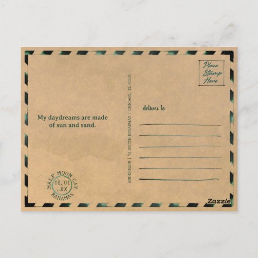 CocoCay Bahamas Retro Zeemeeuw Souvenir jaren 1950 Briefkaart (Achterkant)