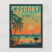 CocoCay Bahamas Retro Zeemeeuw Souvenir jaren 1950 Briefkaart (Voorkant)