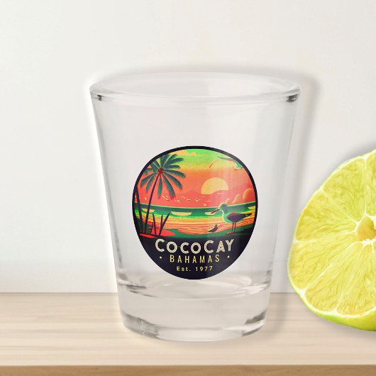 CocoCay Bahamas Retro Zeemeeuw Souvenir jaren 1950 Shot Glas