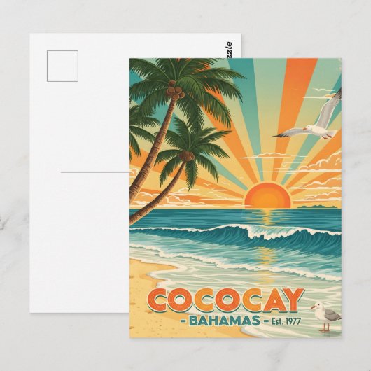 Cocococoy Bahamas Vintage Travel Briefkaart (Voorkant / Achterkant)
