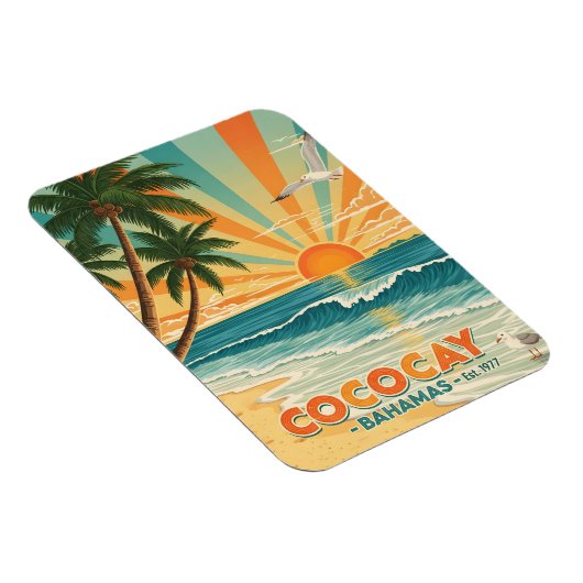 Cocococoy Bahamas Vintage Travel Magneet (Rechterzijde)