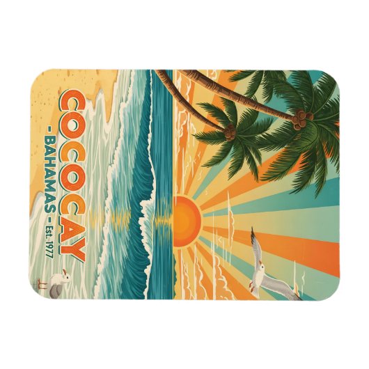 Cocococoy Bahamas Vintage Travel Magneet (Horizontaal)