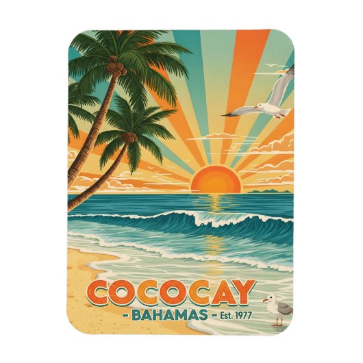 Cocococoy Bahamas Vintage Travel Magneet (Verticaal)