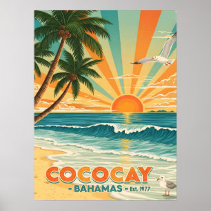 Cocococoy Bahamas Vintage Travel Poster