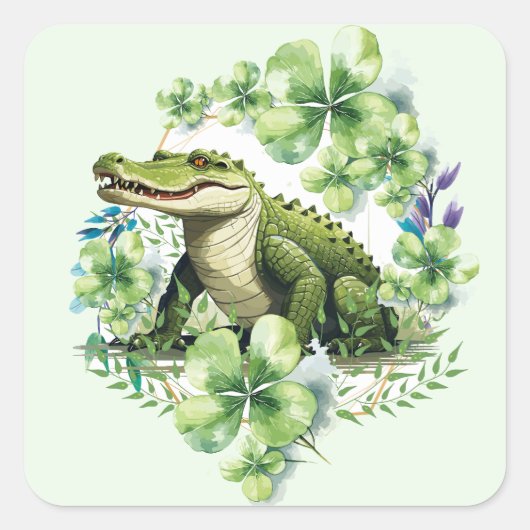 cocodrille  vierkante sticker (Voorkant)