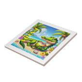 COCODRILLO MET KOKOSWATER TEGELTJE (Zijkant)