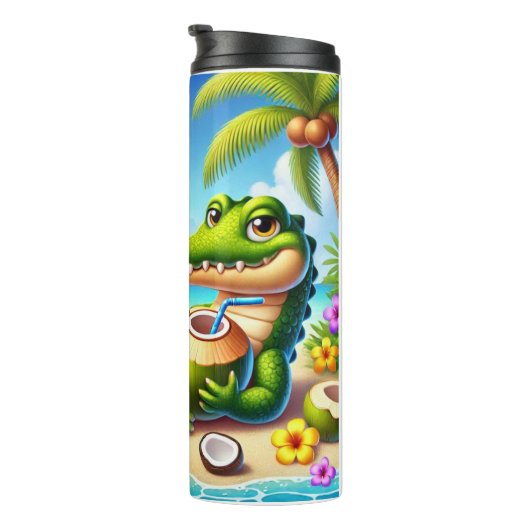 COCODRILLO MET KOKOSWATER THERMOSBEKER (Geroteerd rechts)