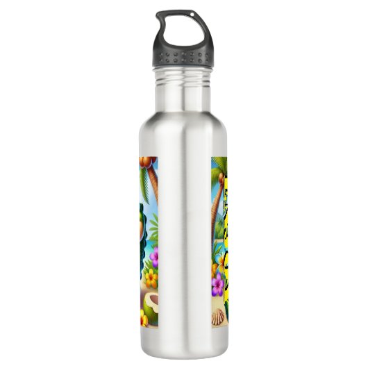 COCODRILLO MET KOKOSWATER WATERFLES  (Achterkant)