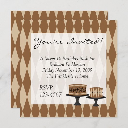 Cocolate Cakes Kaart (Voorkant / Achterkant)