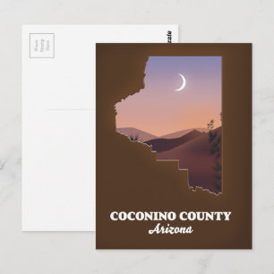 Coconino County Arizona Kaart. Briefkaart