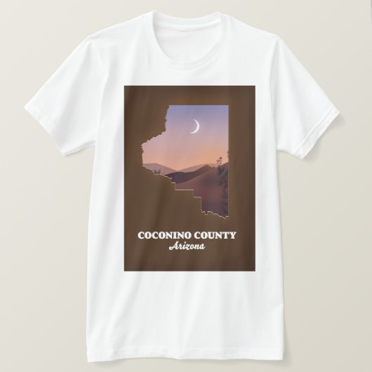 Coconino County Arizona Map. T-shirt (Design voorkant)