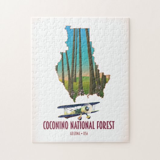 Coconino National Forest Arizona USA-kaart Legpuzzel (Verticaal)