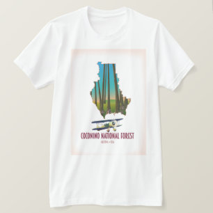 Coconino National Forest Arizona USA kaart T-shirt