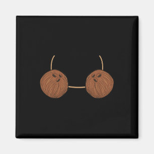 Coconut Bra Costume Cute Easy Food Halloween Gift Magneet