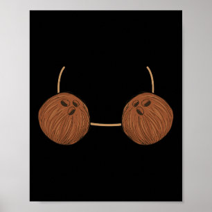 Coconut Bra Costume Cute Easy Food Halloween Gift Poster
