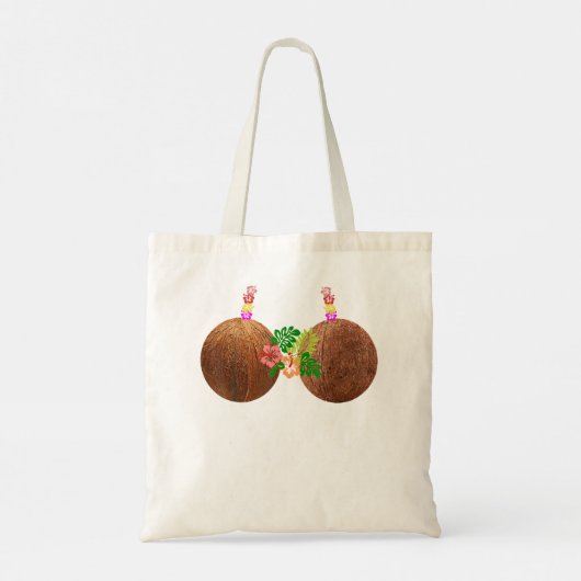 Coconut Bra Hawaii Luau Costume Funny Tote Bag (Achterkant)