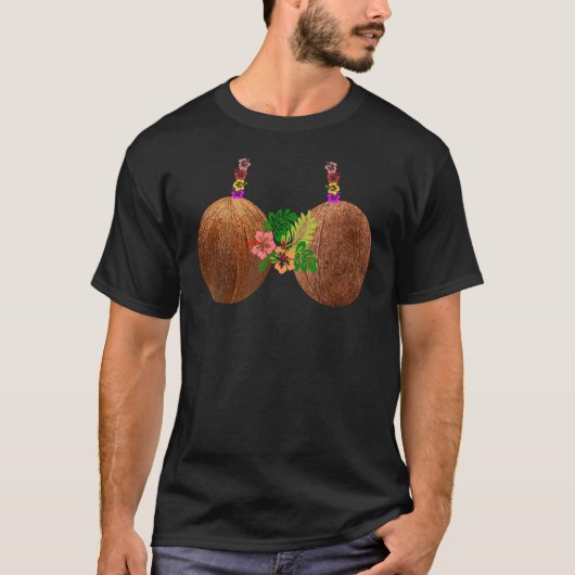 Coconut Bra Hawaii Luau Costume T-shirt (Voorkant)