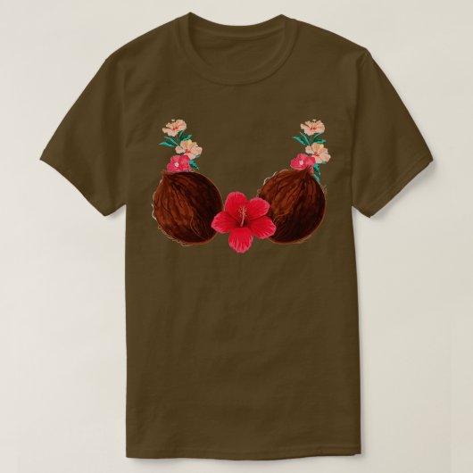 Coconut Bra - Lei - Summer Costume - Hawaiian Hall T-shirt (Design voorkant)