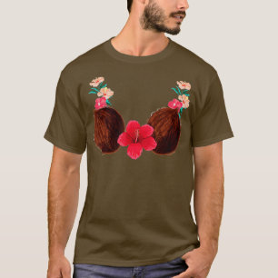Coconut Bra - Lei - Summer Costume - Hawaiian Hall T-shirt