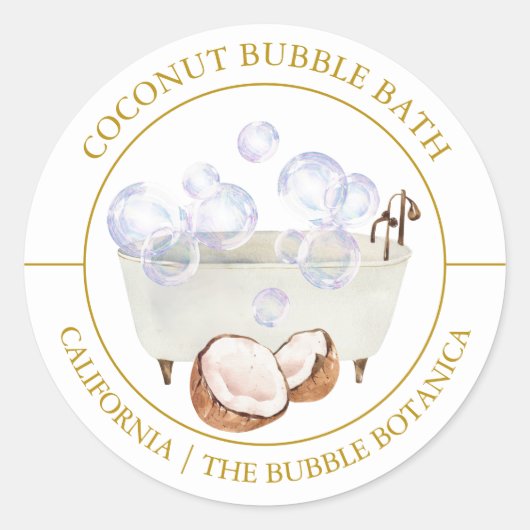 Coconut Bubble Bath label (Voorkant)