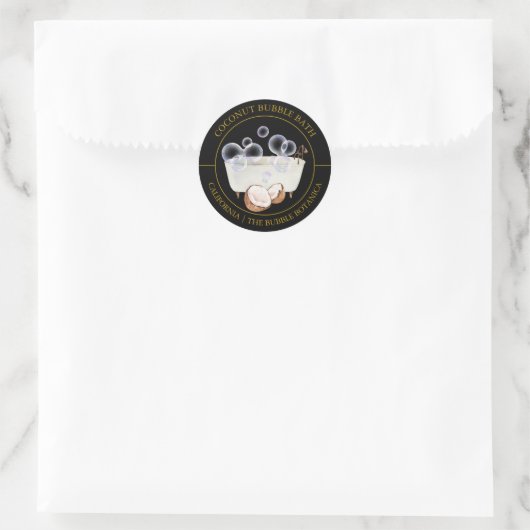 Coconut Bubble Bath label (Tas)