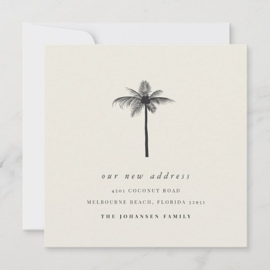 Coconut Coconut Palm Verandering van adres Verplaa Aankondiging (Voorkant)