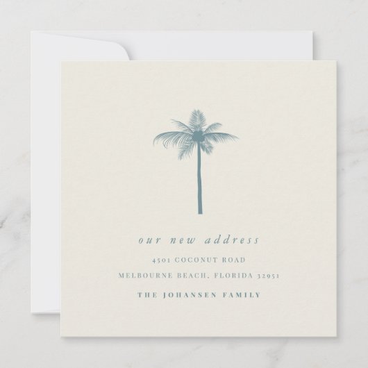 Coconut Coconut Palm Verandering van adres Verplaa Aankondiging (Voorkant)