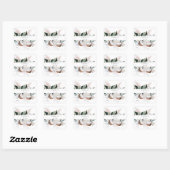 Coconut Coral & White Floral Hartelijk dank Vierkante Sticker (Vel)