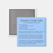 Coconut Cream Cake Recept op een Magnet (Voorkant / Achterkant)