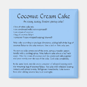 Coconut Cream Cake Recept op een Magnet
