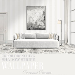 Coconut Cream Zes Inch Witte Schaduwstreep Behang