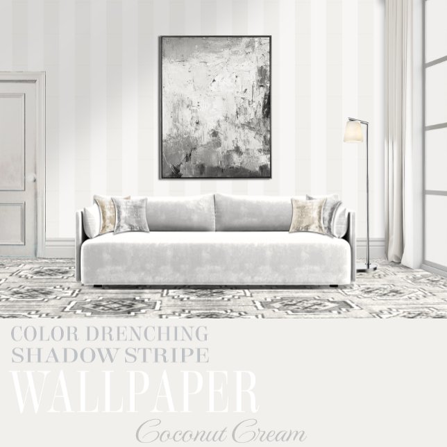 Coconut Cream Zes Inch Witte Schaduwstreep Behang (Creator heeft geüpload)