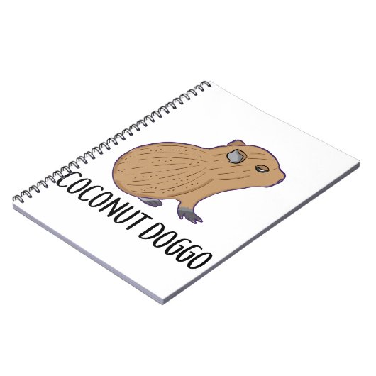 Coconut Doggo Capybara Cute Meme Kawaii Baby Notitieboek (Linkerzijde)