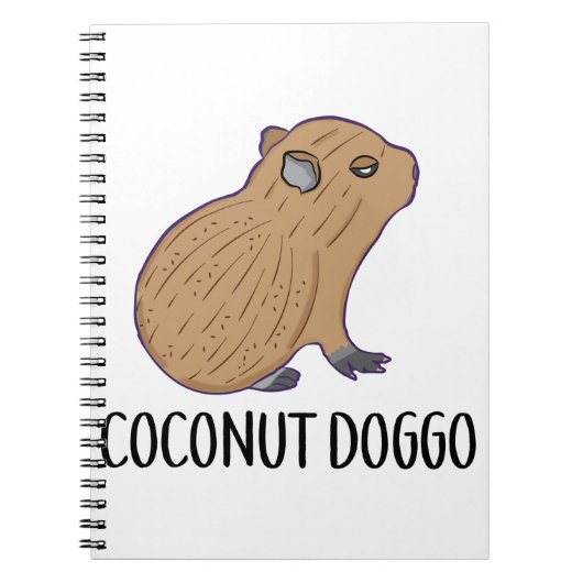 Coconut Doggo Capybara Cute Meme Kawaii Baby Notitieboek (Voorkant)