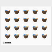 Coconut Drink Ronde Sticker (Vel)