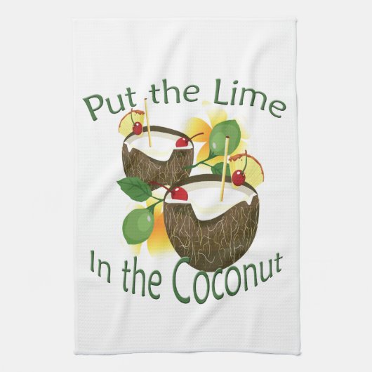 Coconut Drink Tiki Bar Towel Theedoek (Verticaal)