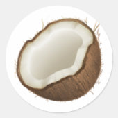 Coconut - Emoji Ronde Sticker (Voorkant)