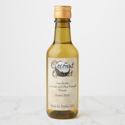 Coconut Extract Eigen label Wijn Etiket (Voorkant)