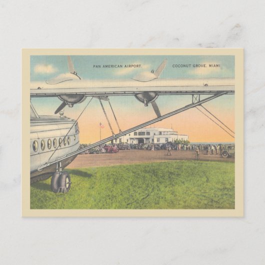  Coconut Grove Miami Florida Airport jaren '40 Briefkaart (Voorkant)