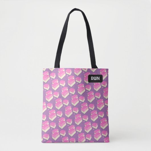Coconut Ice Sweet Brits Snoep thema, eigen tekst Tote Bag (Voorkant)