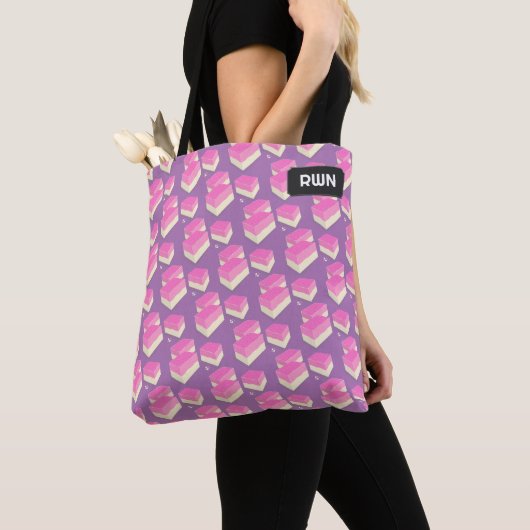 Coconut Ice Sweet Brits Snoep thema, eigen tekst Tote Bag (Dichtbij)