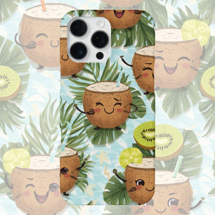 Coconut & Kiwi Coolers Speelse Tropische Vruchte iPhone 16 Pro Max Hoesje