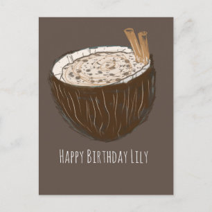 Coconut Kunst Happy Birthday Naamkaart Briefkaart
